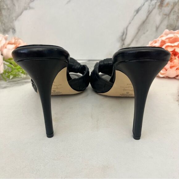 MARC FISHER Janna Knotted Woven Heeled Sandal in Black Leather Size 9.5 NEW - Picture 12 of 16